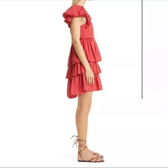 Cinq a Sept Marcia Eyelet Tiered Cotton Dress - Picture 3 of 8